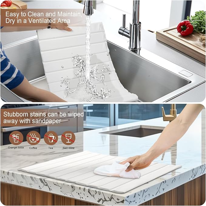 Large Stone Drying Mat for Kitchen Counter - Image 6
