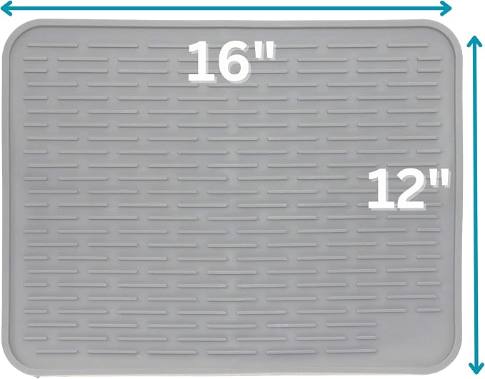 Large Silicone Dish Drying Mat for Kitchen Counter or Under Sink, Waterproof - Image 2