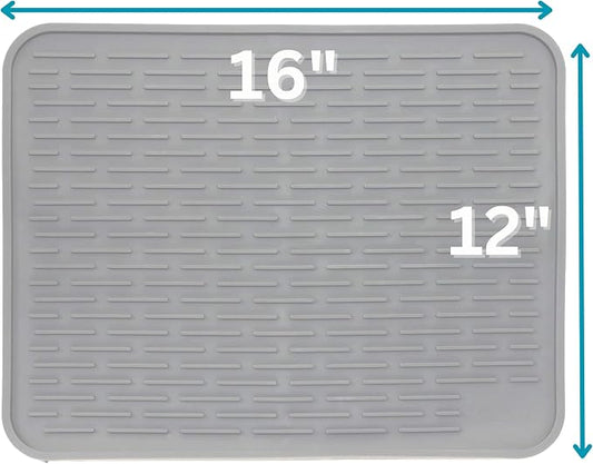 Large Silicone Dish Drying Mat for Kitchen Counter or Under Sink, Waterproof - Image 2