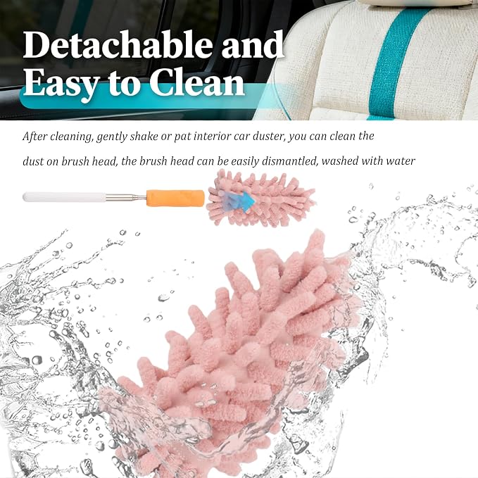 2PCS Car Duster Interior with Bendable Head & Retractable Extension Pole - Image 4