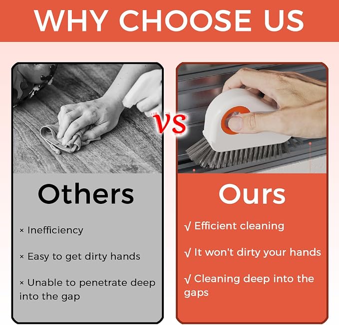 2 Sets Window Track Cleaner Tools, 2-in-1 Groove Cleaning Brush - Image 6