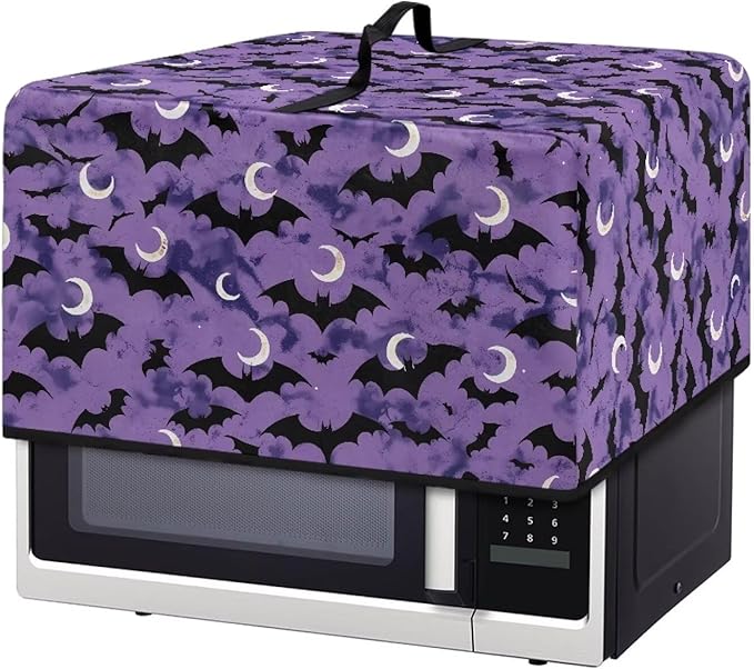 Microwave Oven Cover, Halloween Bat Heat-Resistant Waterproof Toaster Oven Dust Cover Universal for Most Microwaves Ovens Greaseproof Anti-Scratch Microwave Dust Covers