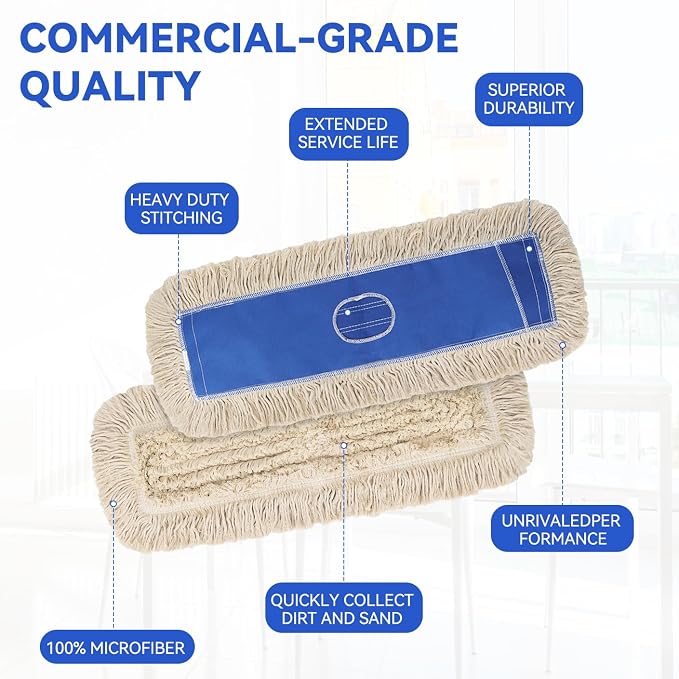 Commercial Microfiber Dust Mop Pad: 24 in Medium Commercial Replacement Mop Head - Image 3