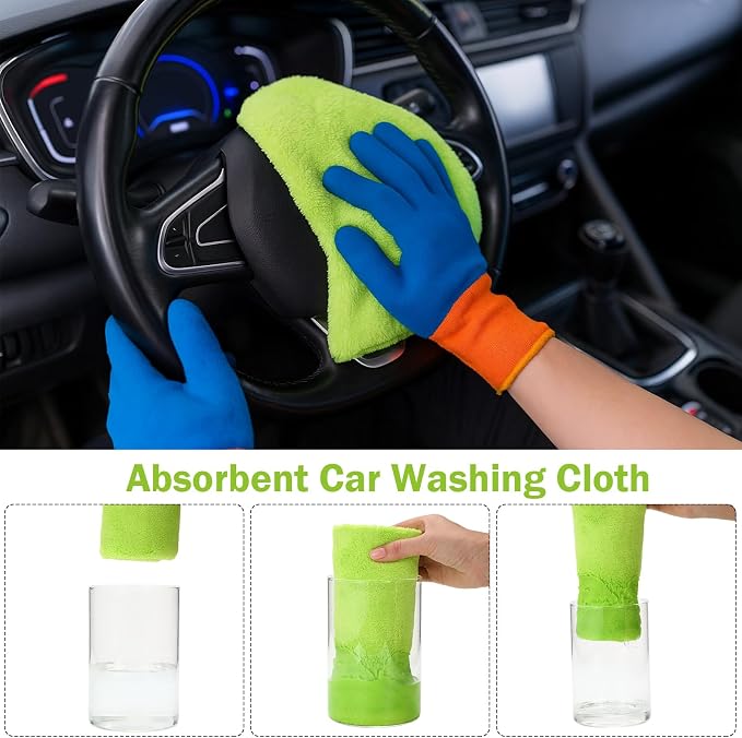 Tallew 16 Pcs Car Microfiber Towels Buffing Drying Wash Cleaning Cloths Plush - Image 2