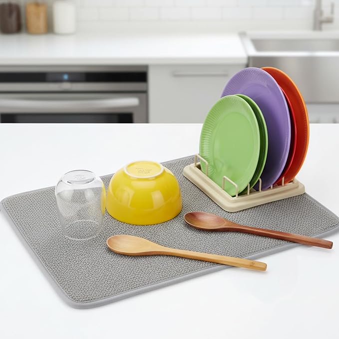 Microfiber Small Dish Drying Mat, 11.8x15.7 Inch Absorbent Dish Drainer Kitchen - Image 8