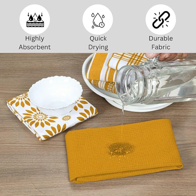Assorted Kitchen Towels 16x26 Inch 100% Cotton Set of 5 - Image 3
