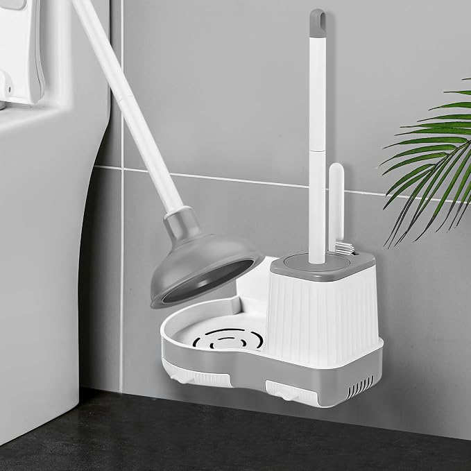 Toilet Brush and Plunger Set, 3 in 1 Toilet Bowl Brush and Holder - Image 6