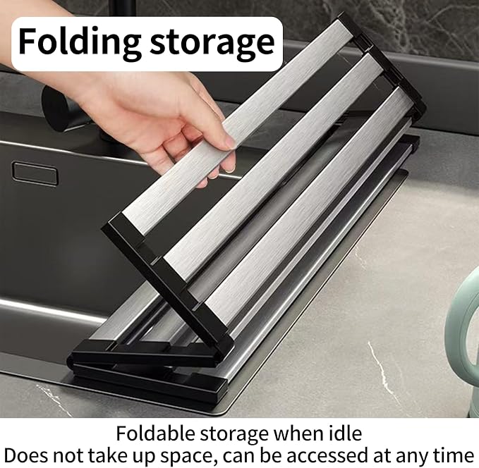 Foldable Dish Drying Rack, Over The Sink Dish Drying Rack ，Dish Drying mat，Dish - Image 7