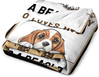 Beagles Dog Print Blanket Best Dog Pet Animal Throw Blankets for Couch Sofa Stuff Decor Gifts Lightweight Soft Cozy Fleece Plush Warm Flannel Bedding for Lover Man Woman Teen Adults 50"x60"