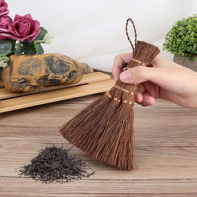 Mini Palm Broom Whisk Sweeping Hand Handle Broom, Mini Metal Brush, Handcrafted - Image 4