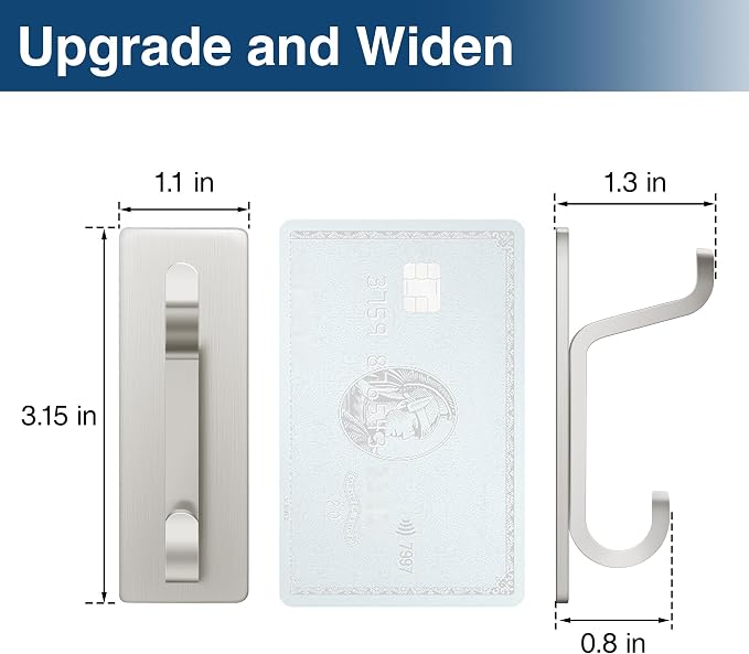 pickpiff Wall Hooks for Coat and Towel: 13LB Adhesive Door Hanger Stick on - Image 4