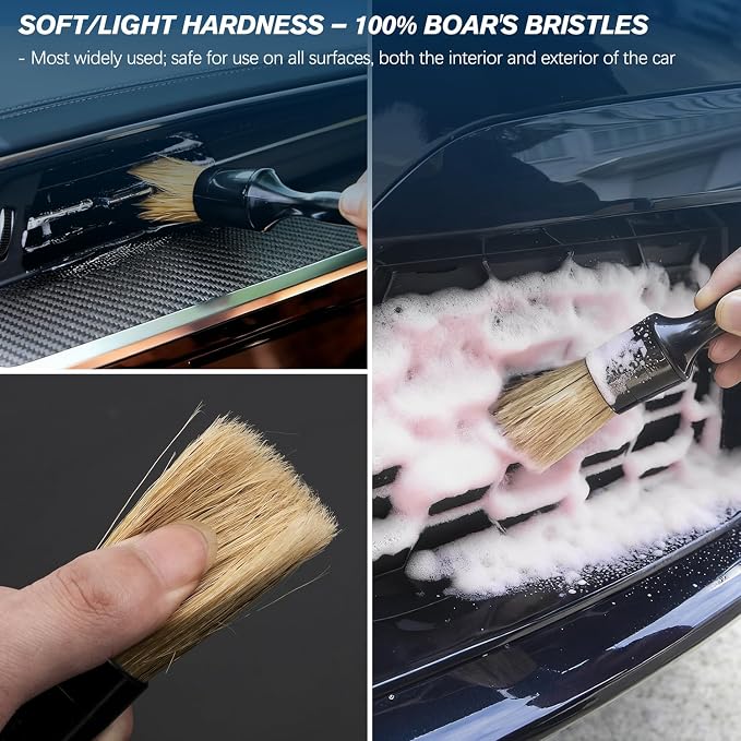 Car Detailing Brushes Set, 8-Piece Auto Detail Cleaning Brush Tool Kit in - Image 4