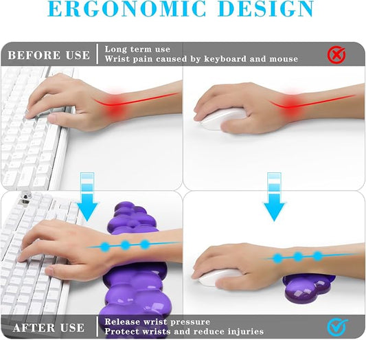 Gel Cloud Keyboard and Mouse Wrist Rest, Cute Wrist Support and Arm Support - Image 2