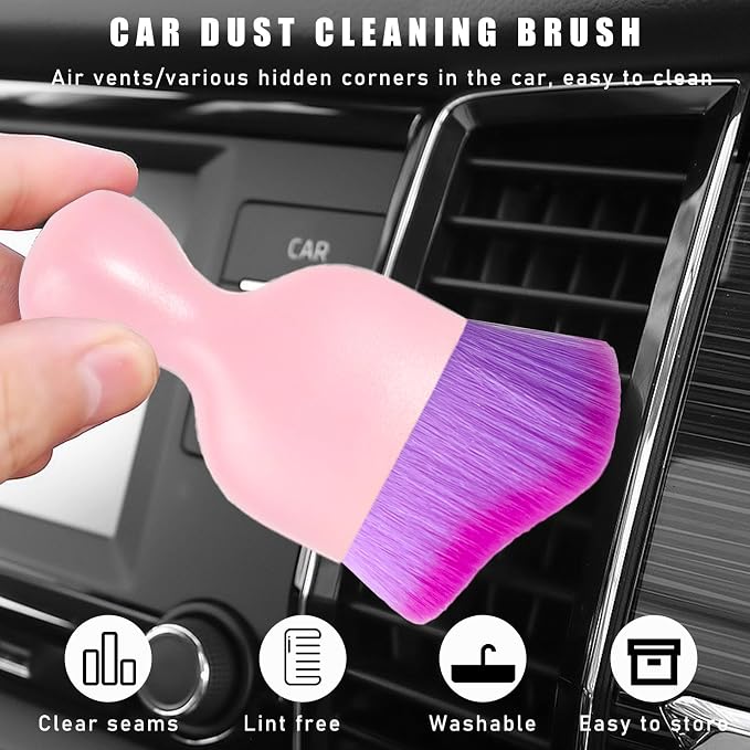 Car Interior Dust Brush, Soft Scratch Free Auto Detailing Brushes, Universal - Image 4