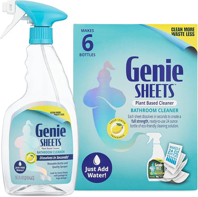 Microfiber Wholesale Genie Sheets Bathroom Cleaner | 1 Bottle by MicrofiberWholesale