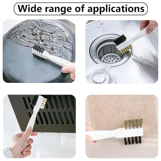 2 Pcs Deep Gas Stove Wire Brushes 4-in-1 Metal Kitchen Cleaning Wire Brush - Image 5