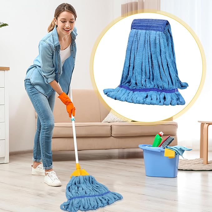 Lallisa 4 Pcs Commercial Mop Head Replacement Tube Microfiber Industrial Looped - Image 4