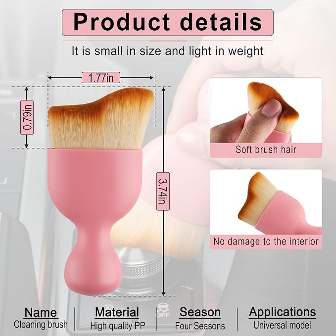 GaRhomxy Car Detailing Brushes, Car Interior Dust Sweeping Soft Brush, Soft - Image 2