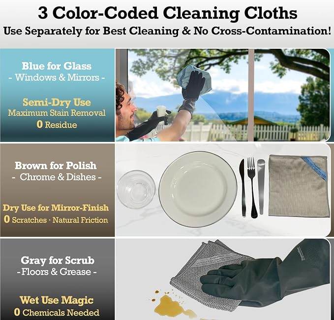 2-Step Glass Cleaning Cloth 3-Pack - Image 4