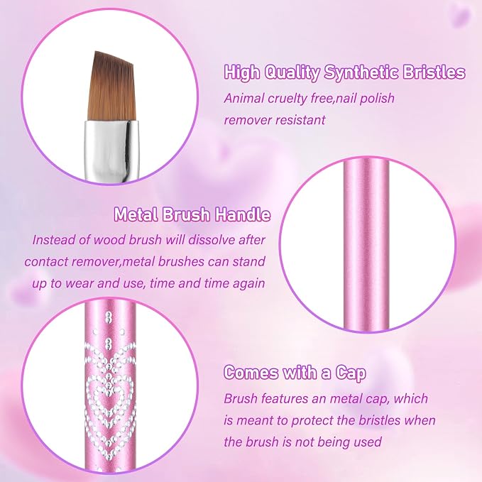 Metal Purple Nail Art Clean Up Brushes - Image 6
