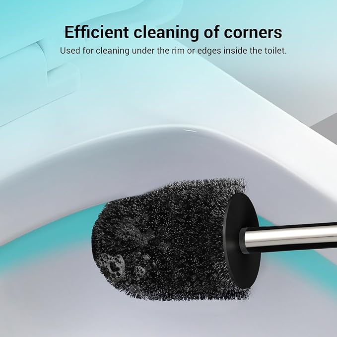 Toilet Brush and Holder, 3 Pack Compact Size Toilet Bowl Brush - Image 4