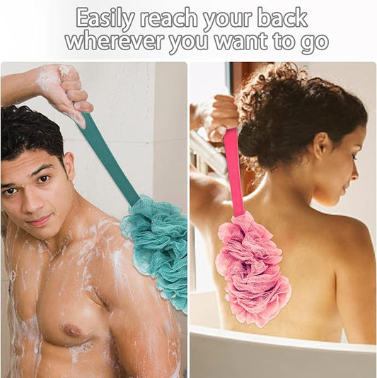 2Pack Back Scrubber for Shower, Loofah Sponge Brush Exfoliating Body, Long - Image 2