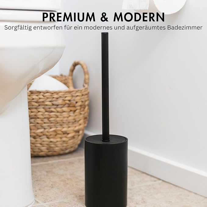 Matte Black Toilet Bowl Brush for Bathroom - Image 2