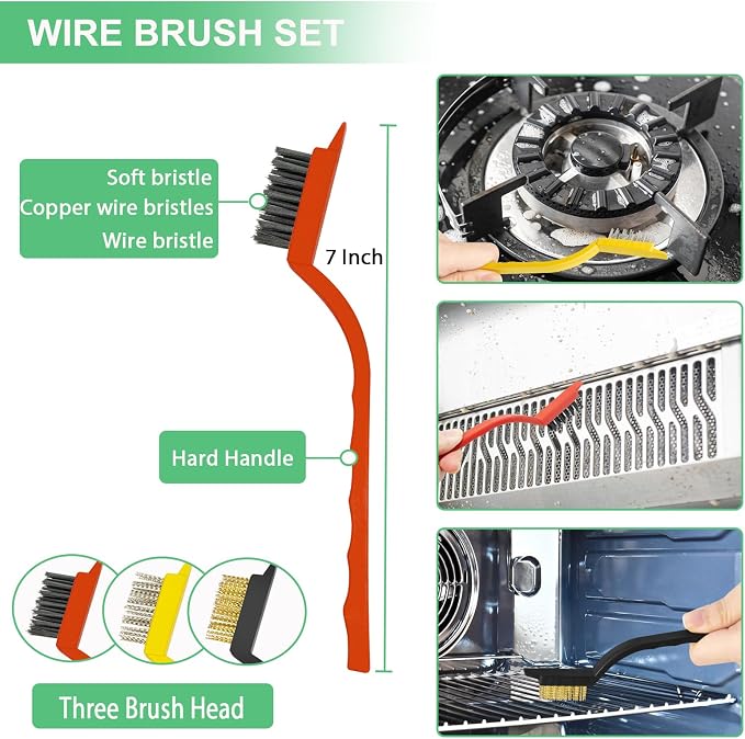 Crevice Cleaning Brush, Hard Bristle Grout Scrub Brushes Tool, Straw Cleaner - Image 4
