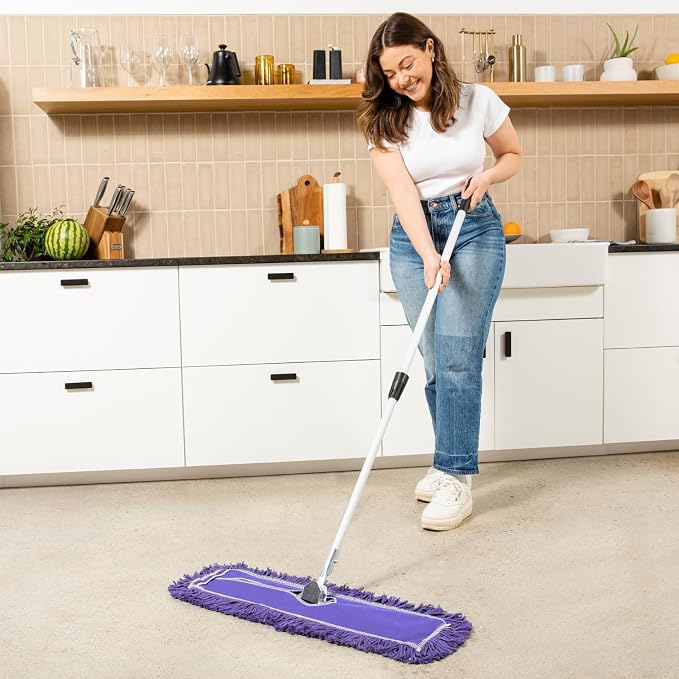 24 Inch Purple Commercial Dust Mop & Floor Sweeper - Image 2