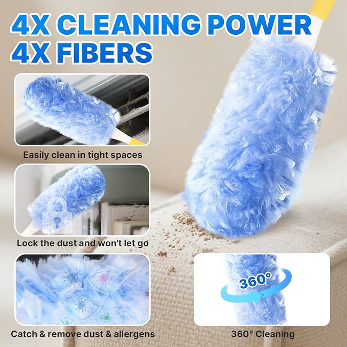 Duster Refill for Swiffer Duster, 360 Disposable Refills Feather Duster - Image 3