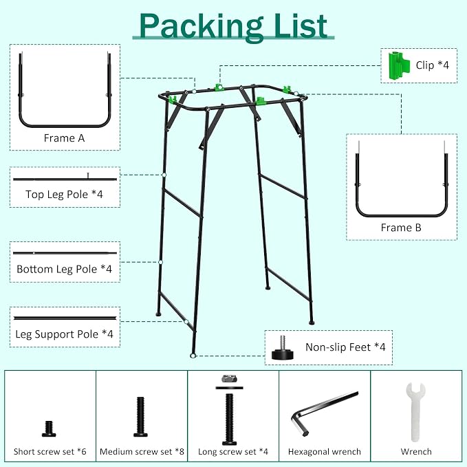 Foldable Trash Bag Holder Stand, Garden Garbage Bag Holder Frame Holds 30-55 - Image 6