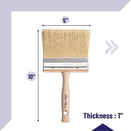 Bates- Deck Stain Brush, 5 Inch, Wooden Handle, Wood Stain Brushes - Image 2
