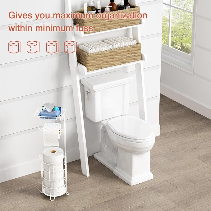 White Toilet Paper Holder Stand - Image 3