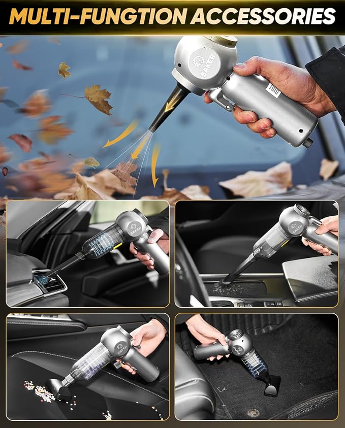 Saker Car Vacuum Portable 6-in-1 Handheld Cordless Vacuums, 20000PA Suction - Image 5
