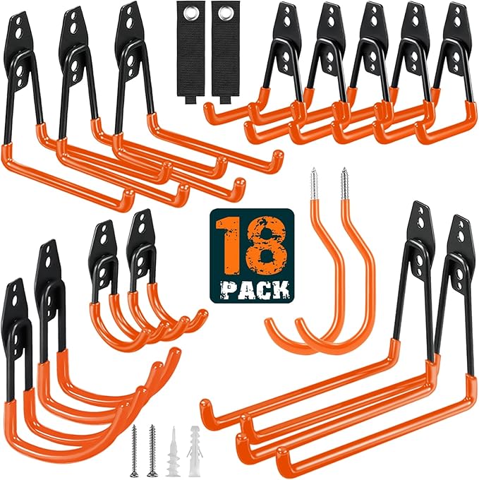 18 Pack Garage Hooks Heavy Duty Utility Steel by HUPBIPY