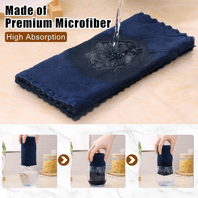 Mordimy 24 Pack Kitchen Towels, Super Soft and Absorbent Dish Towels, Coral - Image 3