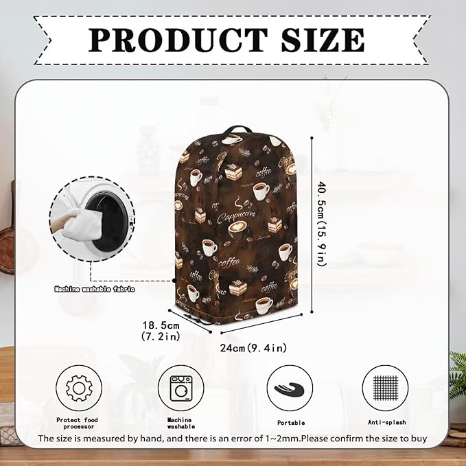 Coffee Cake Blender Dust Cover, Stand Mixer or Coffee Maker Appliance Covers with Drawstring, Anti Fingerprint Dust Proof Stain Resistant Blender Cover for Home Kitchen