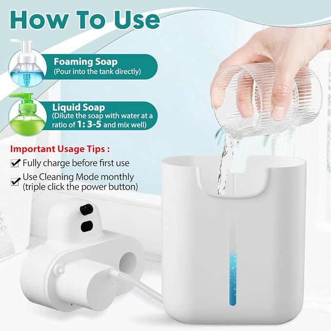 Automatic Soap Dispenser, 17oz/500ML Large Capacity Touchless Foaming Hand Soap - Image 5