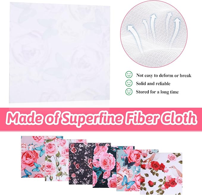 6 Pcs Thickened Glasses Cleaning Cloth Elegant Flower Design Microfiber - Image 4