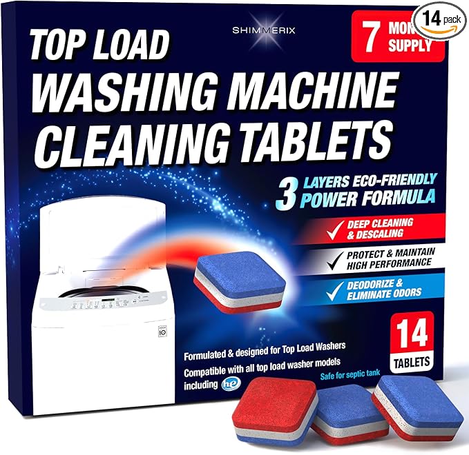 Washing Machine Cleaner Tablets 14 Pack by SHIMMERIX