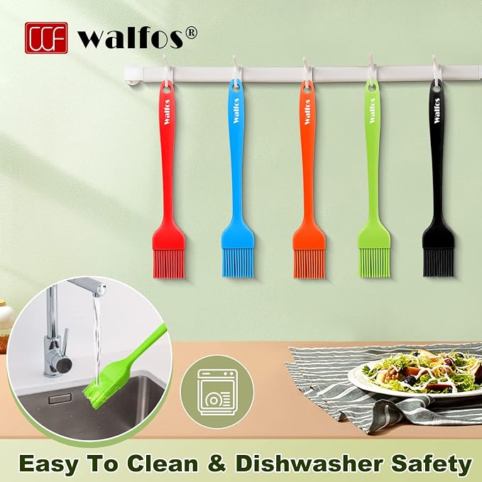 Walfos Silicone Pastry Brush, Heat Resistant Basting Brush Set, BBQ Grill - Image 8