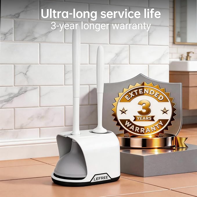Lefree, 2 in 1 Toilet Brush and Plunger Set - Image 2