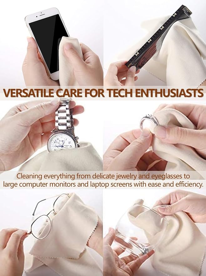 Glasses Cleaning Cloth, 30% Thicker 260g High-Density Microfiber Cleaning Cloth - Image 4