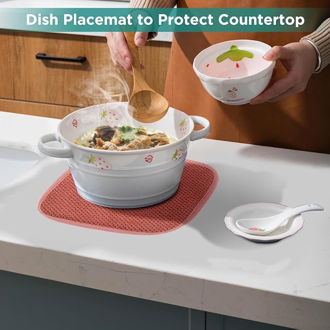 Microfiber Dish Drying Mat, Super Absorbent Kitchen Dish Drying Pad, Reversible - Image 6