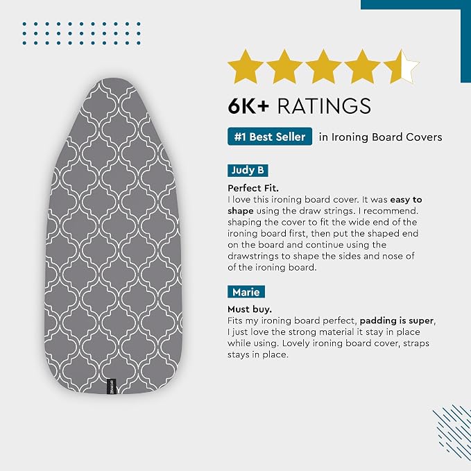 Encasa XO Ironing Board Cover and Pad 57"x22" - Image 5