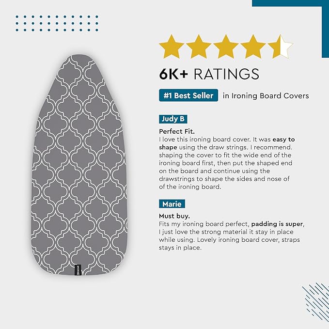Encasa XO Ironing Board Cover and Pad 49"x18" - Image 5