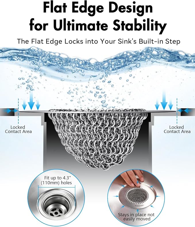 Sink Drain Strainer, Reversible No Clog Mesh Kitchen Sink Drain Strainer - Image 5