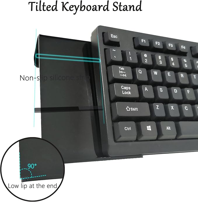 Computer Keyboard Stand with Gel Wrist Rest Set Keyboard Tilted Riser Wrist Pad - Image 3