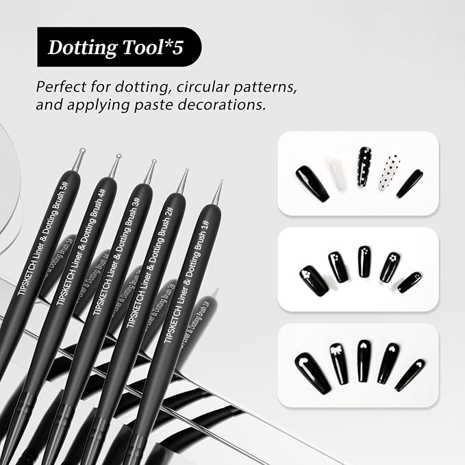 Nail Art Liner Brushes 5Pcs - Image 5