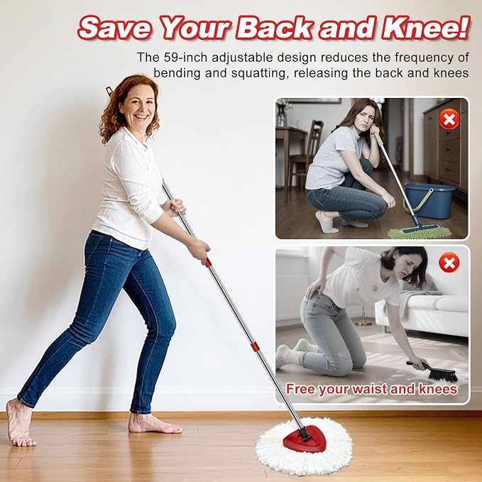 4 Section Spin Mop Replacement Handle - Image 7